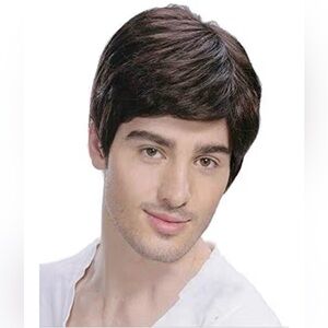 Short Brown Wig Natural Hair Synthetic men